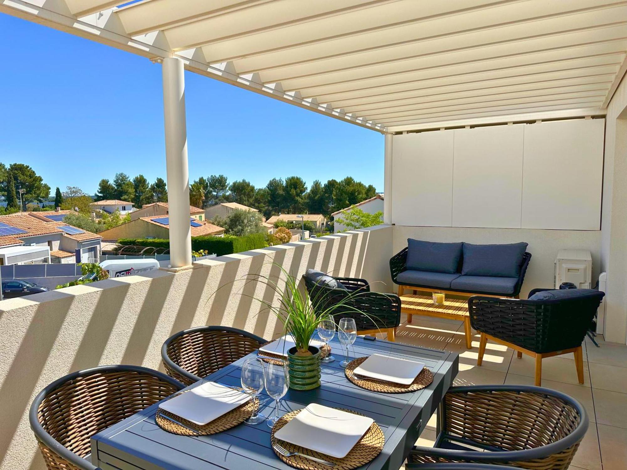 Le Square D'Evan - Appartement De Standing - Grande Terrasse Exterieure - Climatisation Saint-Aunes Exterior photo